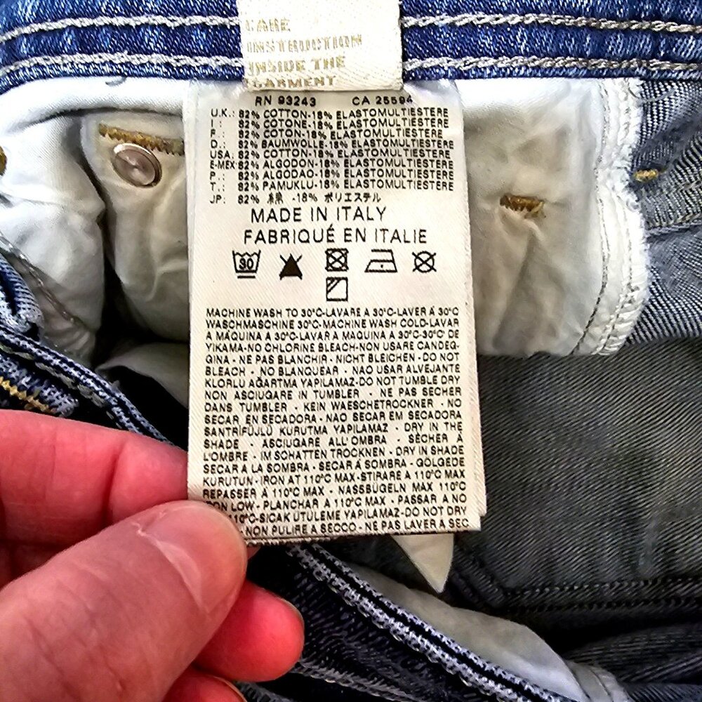 Diesel Men's Distressed Blue Jeans 28x32 Straight Fit Larkee Wash 0808R Stretch - Picture 9 of 16